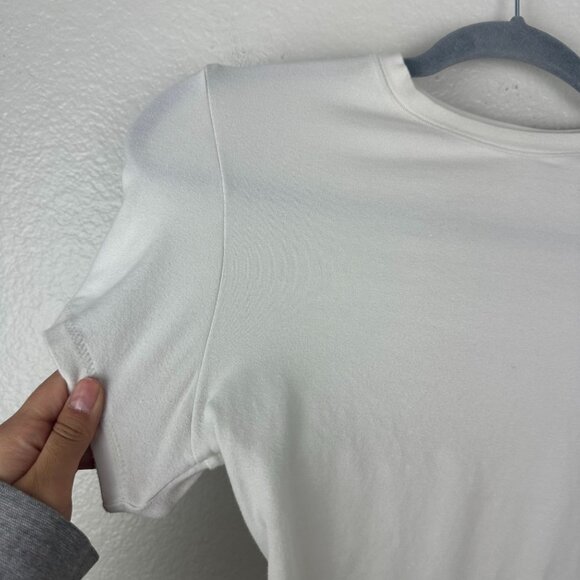 Skims Cotton Jersey Stretch Tee Shirt S Off White Minimalist Contemporary - Picture 4 of 7